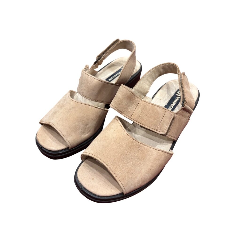 Romika Beige Leather Sandals Hook and Loop Strap Cushioned Sole Size 36 EU